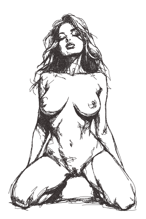 Original Nude Female Figure Sketch – Expressive Black & White Line Art Drawing Original Nude Female Figure Sketch – Expressive Black & White Line Art Drawing