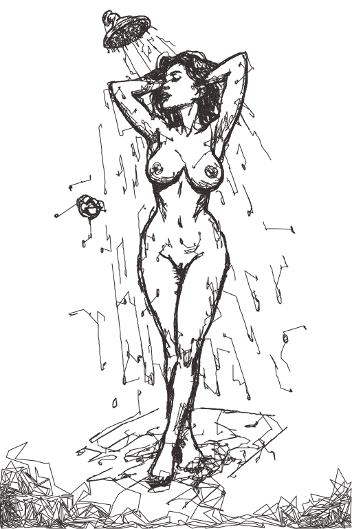 Original Nude Female Figure Drawing – Dynamic Black & White Line Art Sketch Original Nude Female Figure Drawing – Dynamic Black & White Line Art Sketch